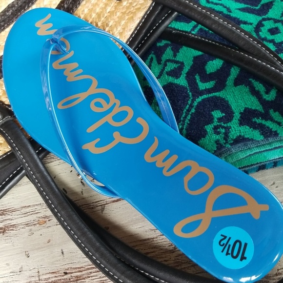 Sam Edelman Oliver Blue Flip Flops - Picture 4 of 5